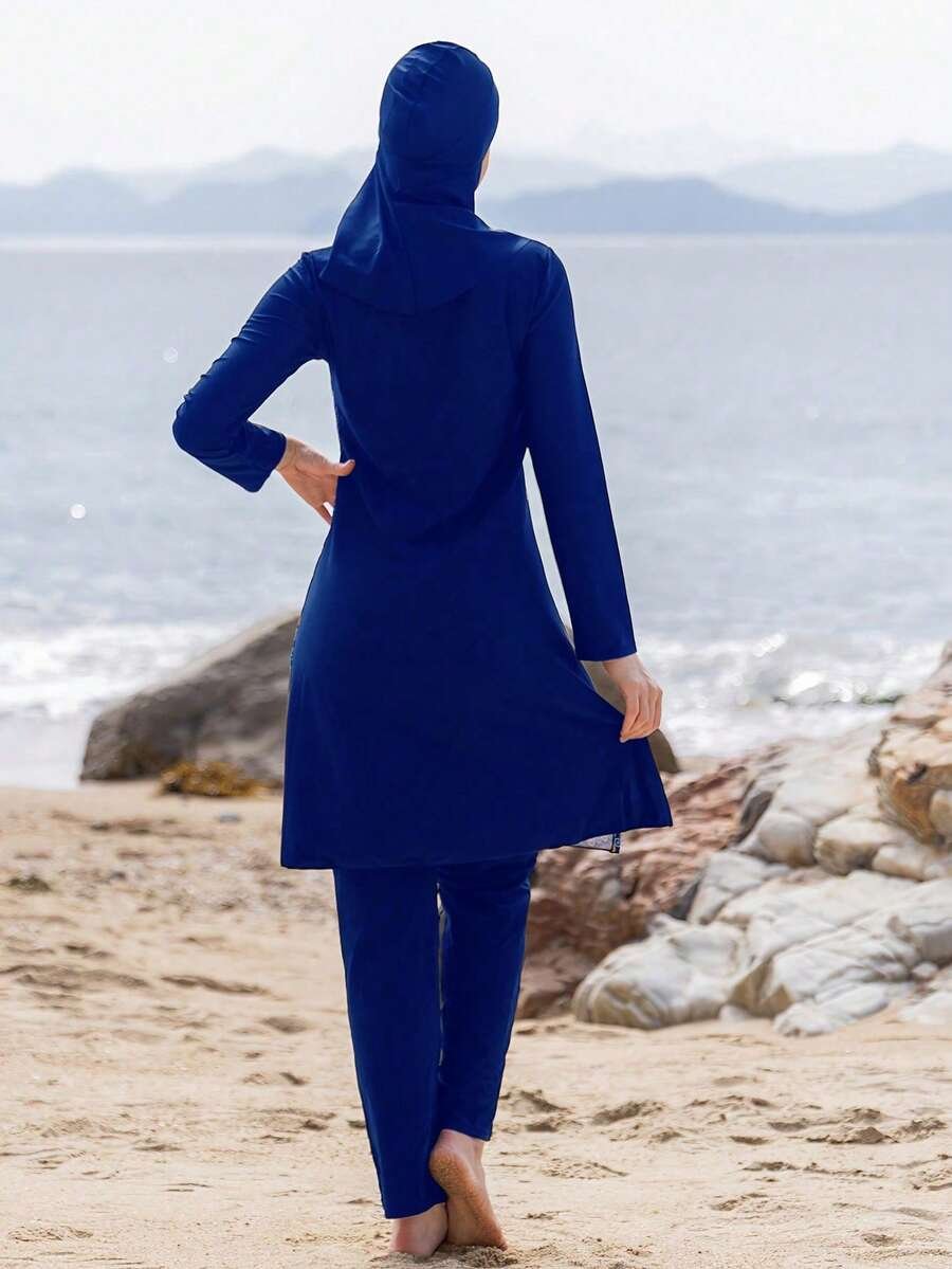 بوركيني محتشم كامل التغطية بغطاء رأس – 3 قطع - Image 13