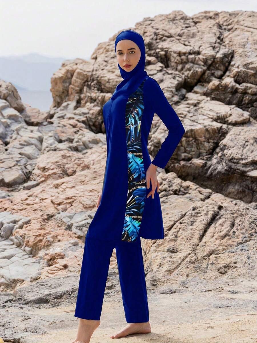 بوركيني محتشم كامل التغطية بغطاء رأس – 3 قطع - Image 15