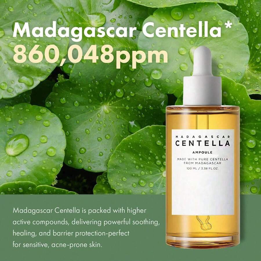 مجموعة العناية بالبشرة من Madagascar Centella Asiatica مكونة من قطعتين - سيروم + وسادات قطنية مهدئة سريعة - صندوق هدايا العناية الأساسية بالبشرة، هدية للنساء - Image 9