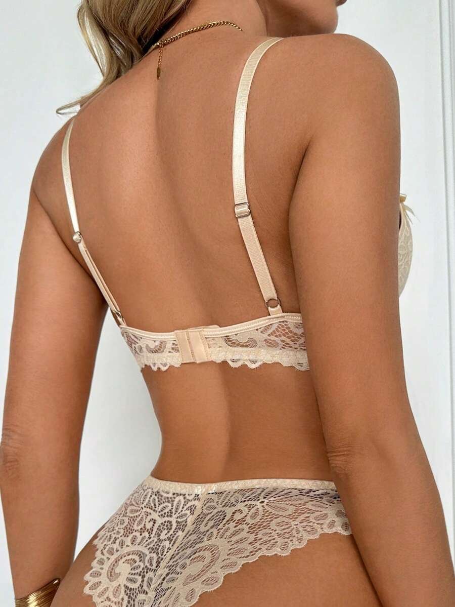 DesireSculpt مجموعة ملابس داخلية نسائية (سلك تحت الصدر، سراويل مثلثية) 2 قطعة/مجموعة - Image 3