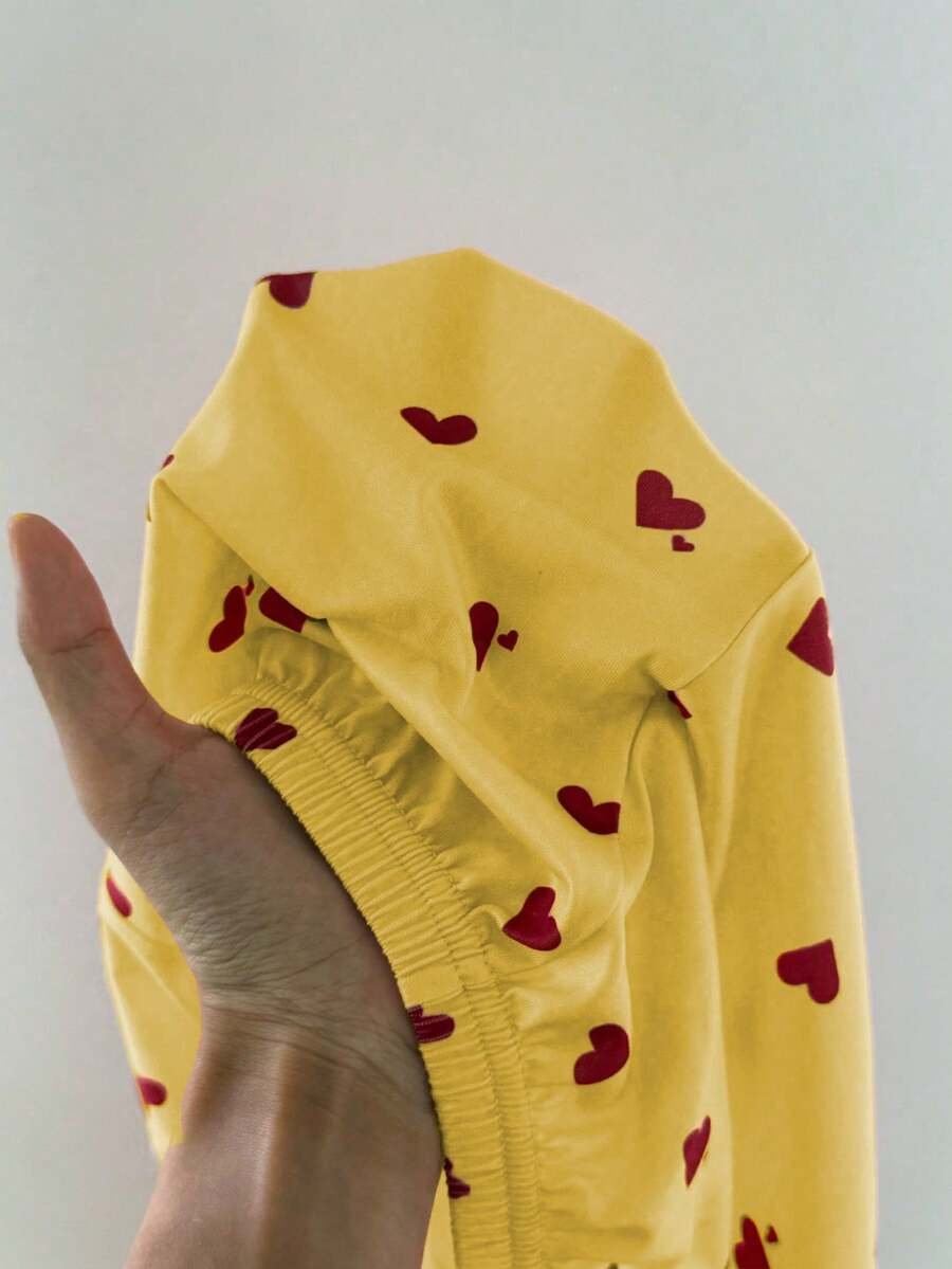 SHEIN Casual Underwear&Sleepwear طقم ملابس نوم بفوانيس قلبية وشورت كشكش حاشية 2 قطعة لعيد الحب - Image 32