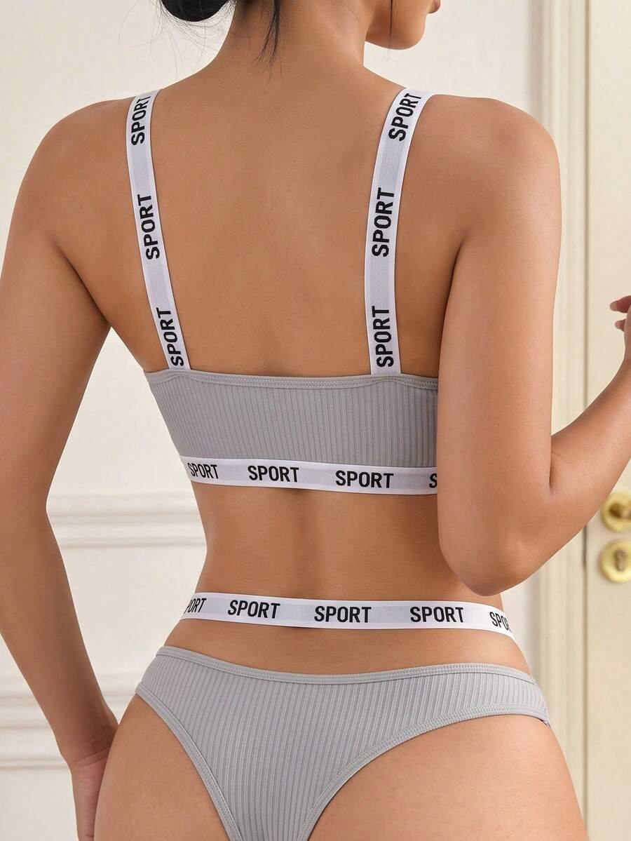 Napfluff مجموعة ملابس داخلية نسائية (بدون سلك، ثونج) 2 قطعة - Image 3